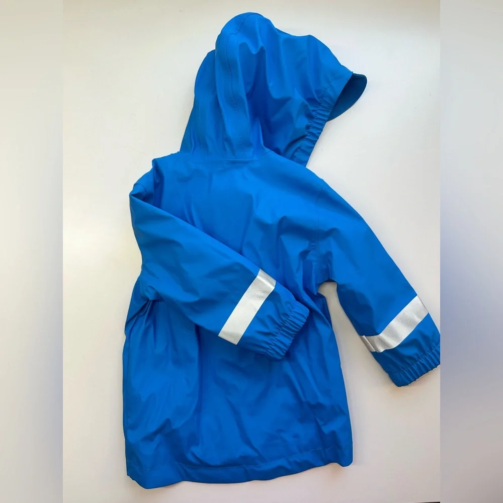 Cat & Jack Bright Blue Raincoat with Reflective Accents - Picture 2 of 3